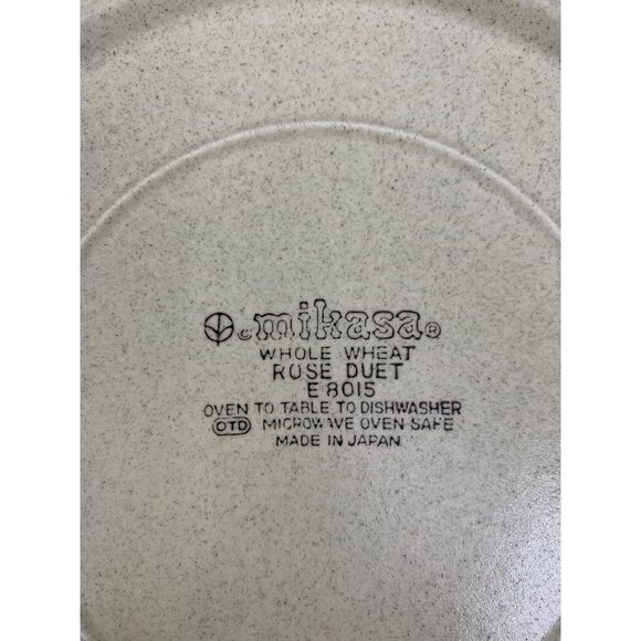 VTG Mikasa Whole Wheat Rose Duet 11" Dinner Plates E8015 Set Of 2 Japan 8516 - Picture 3 of 6